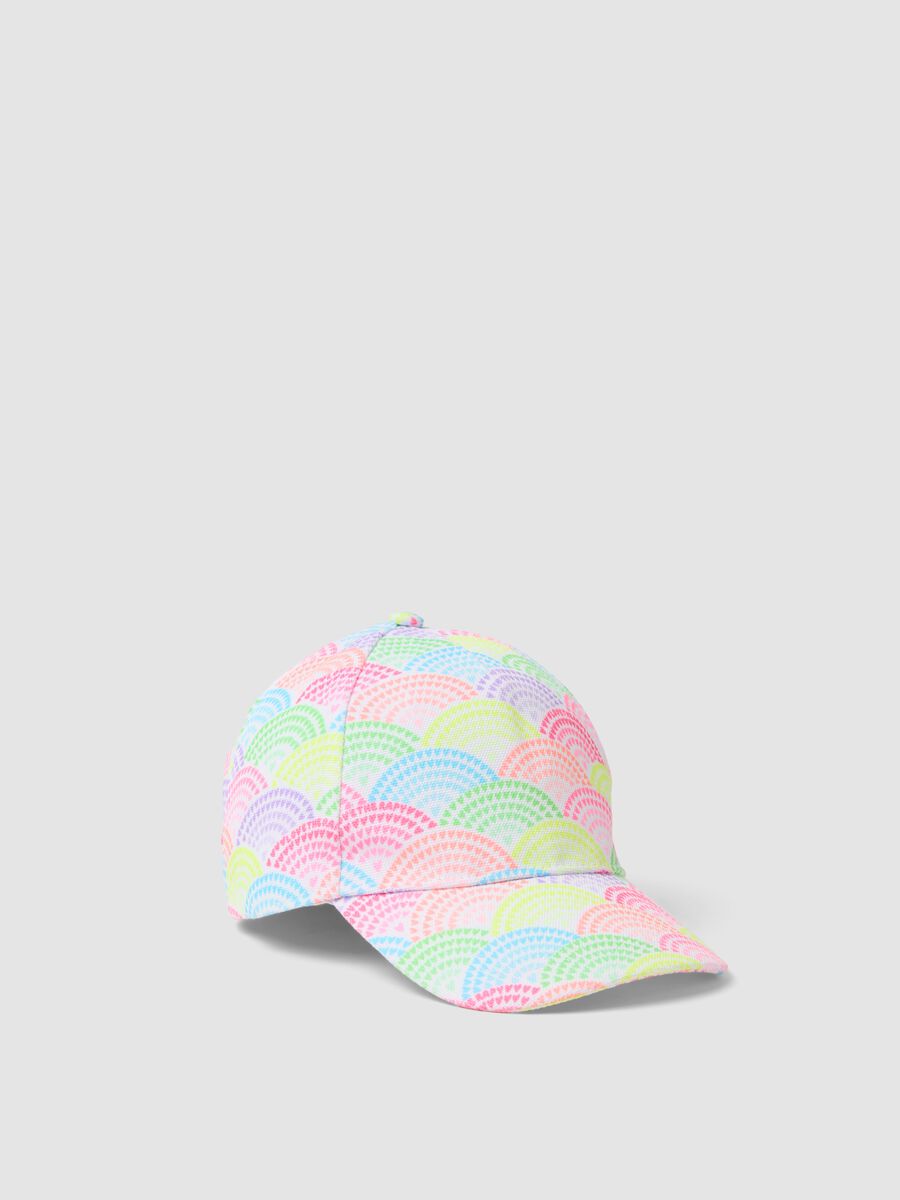 Multicolour patterned baseball cap_0