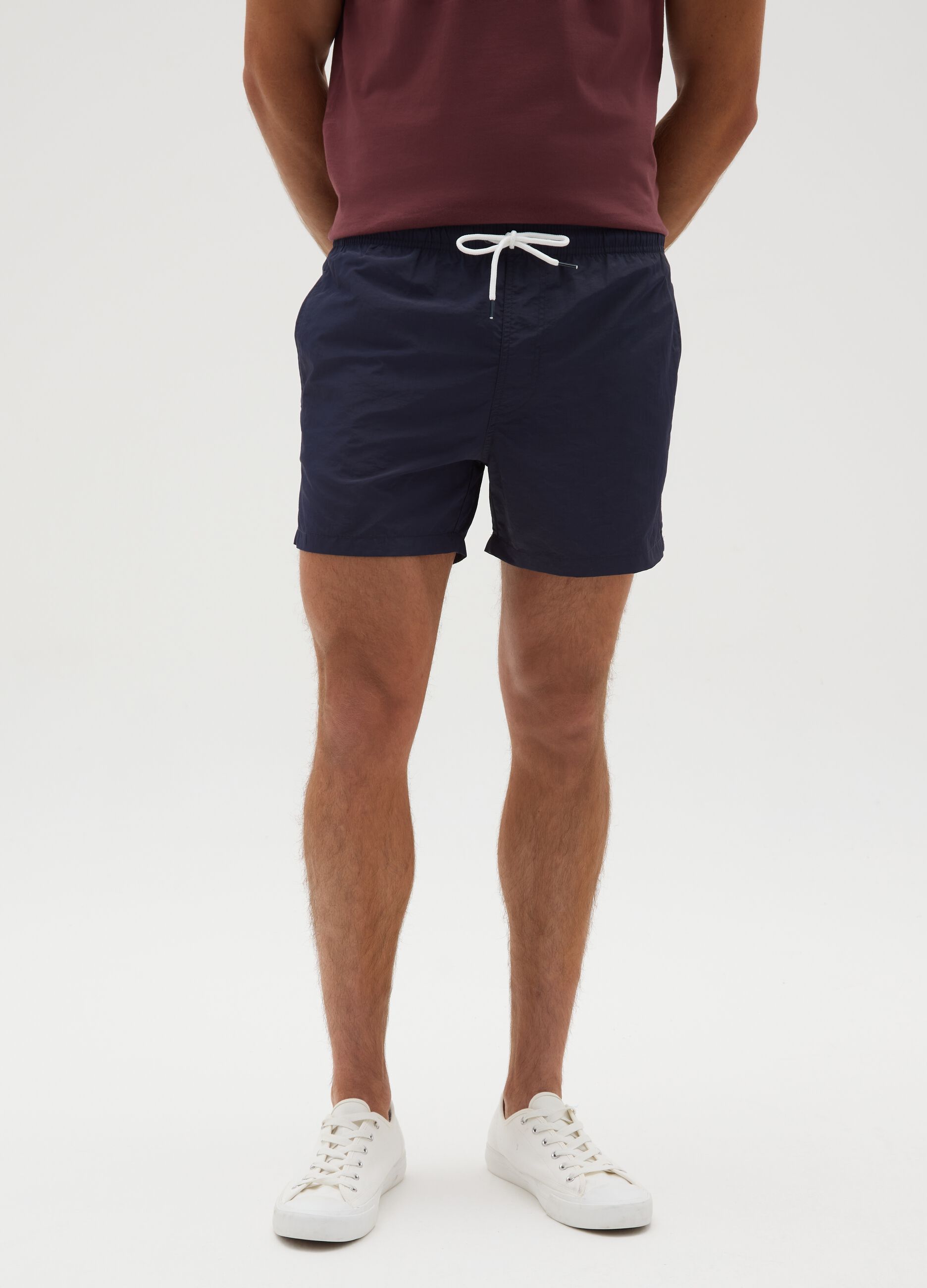 Costume da bagno da uomo blu regular fit con tasca