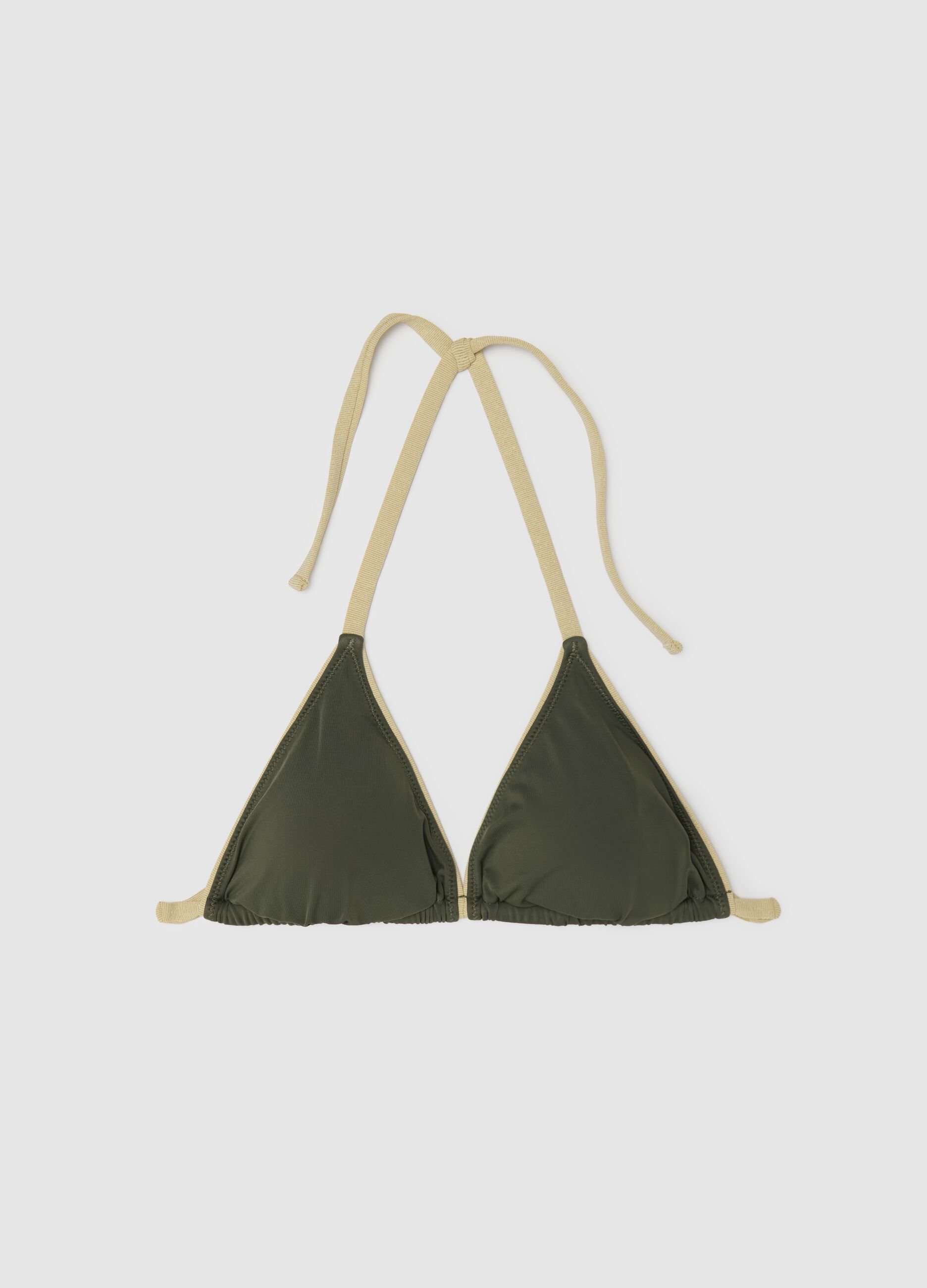 Top bikini a triangolo da donna in tessuto elasticizzato