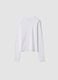 White stretch organic cotton T-shirt with ribbed neck_4