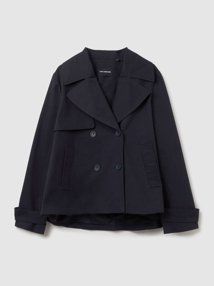 Short double-breasted trench coat_4