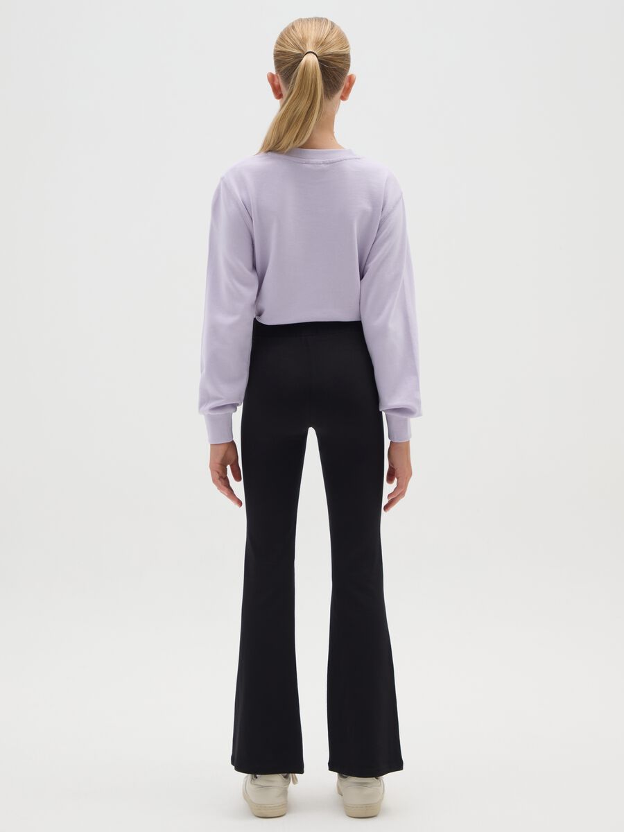 Pantaloni da ragazze in cotone elasticizzato neri regular fit_2