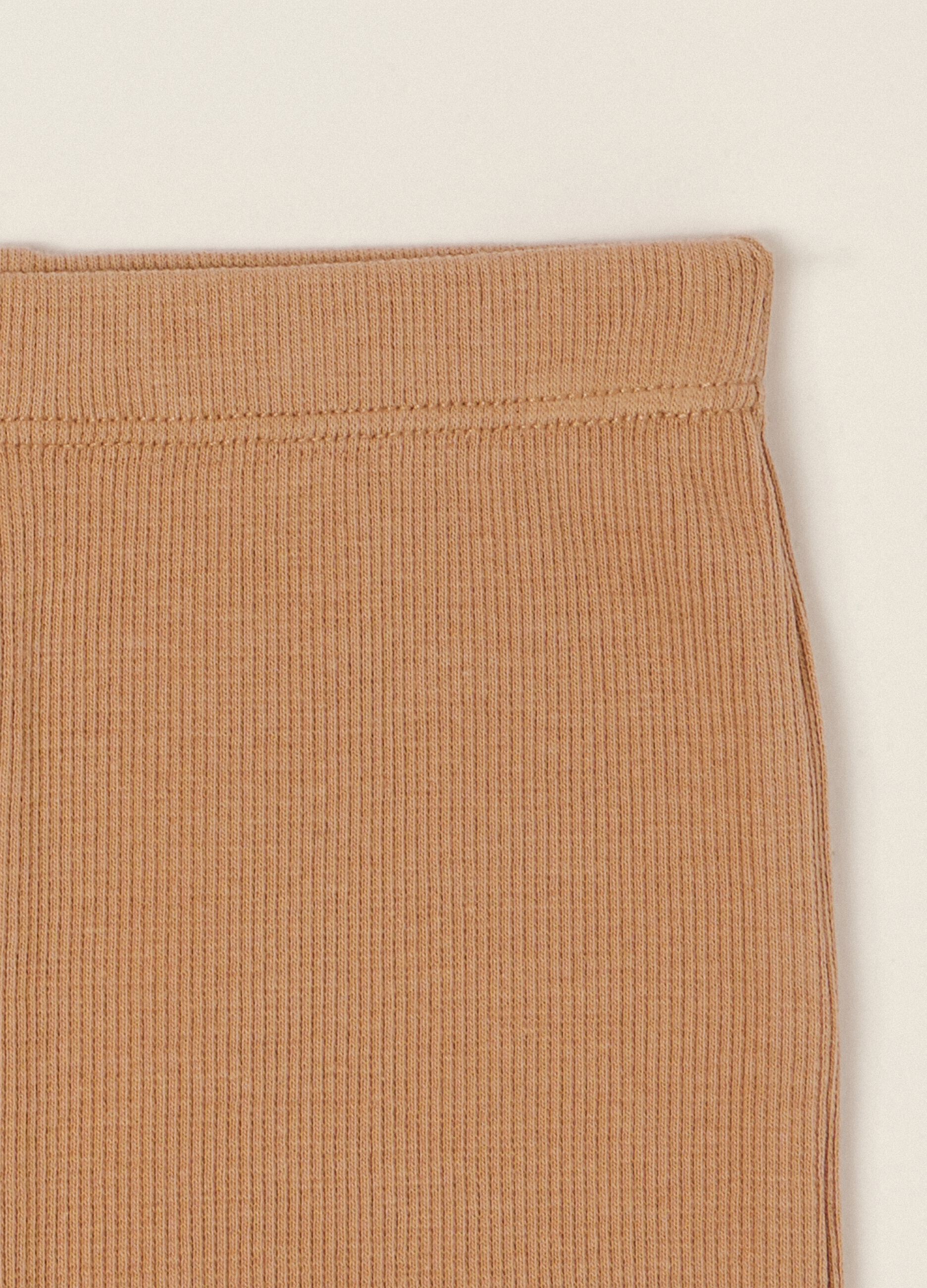 Beige baby girl set in pure cotton with floral print