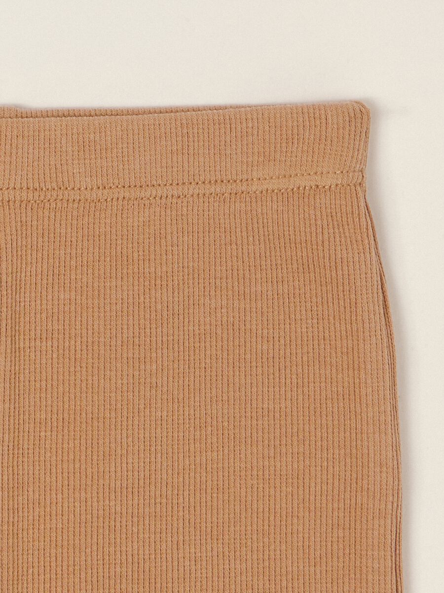 Beige baby girl set in pure cotton with floral print_3