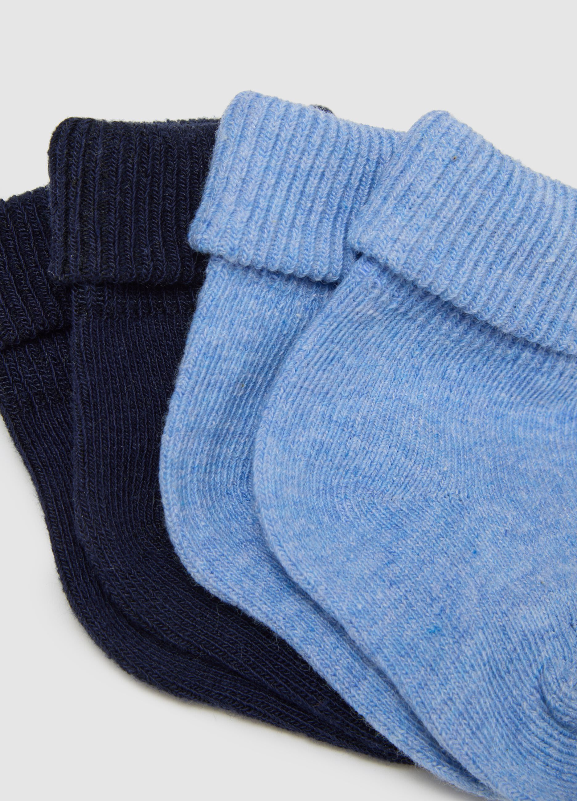 Set of three pairs of multicoloured infant cotton blend socks