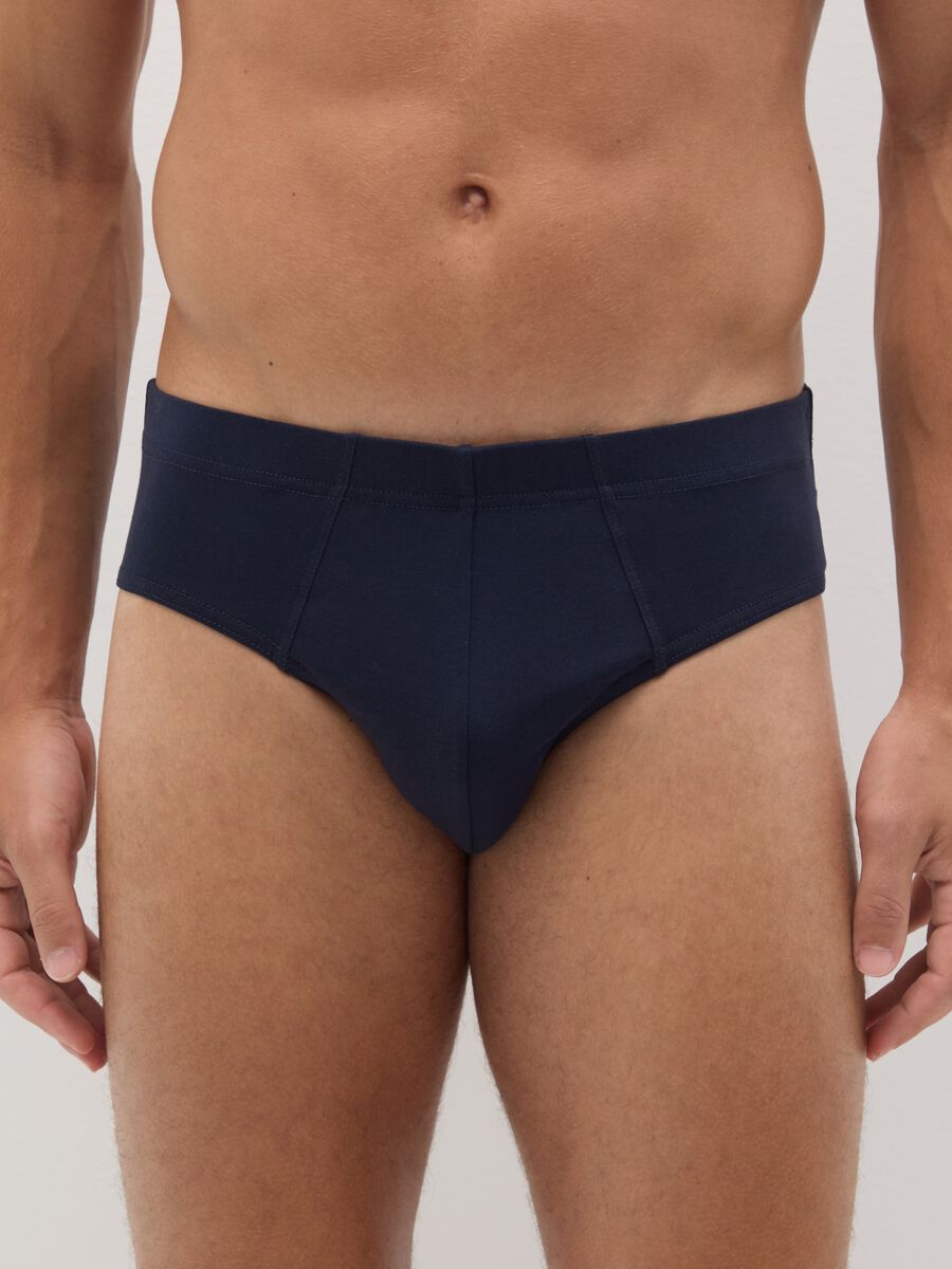 Set of blue regular fit cotton briefs_1