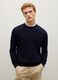 Blue merino wool crew neck jumper regular fit_0