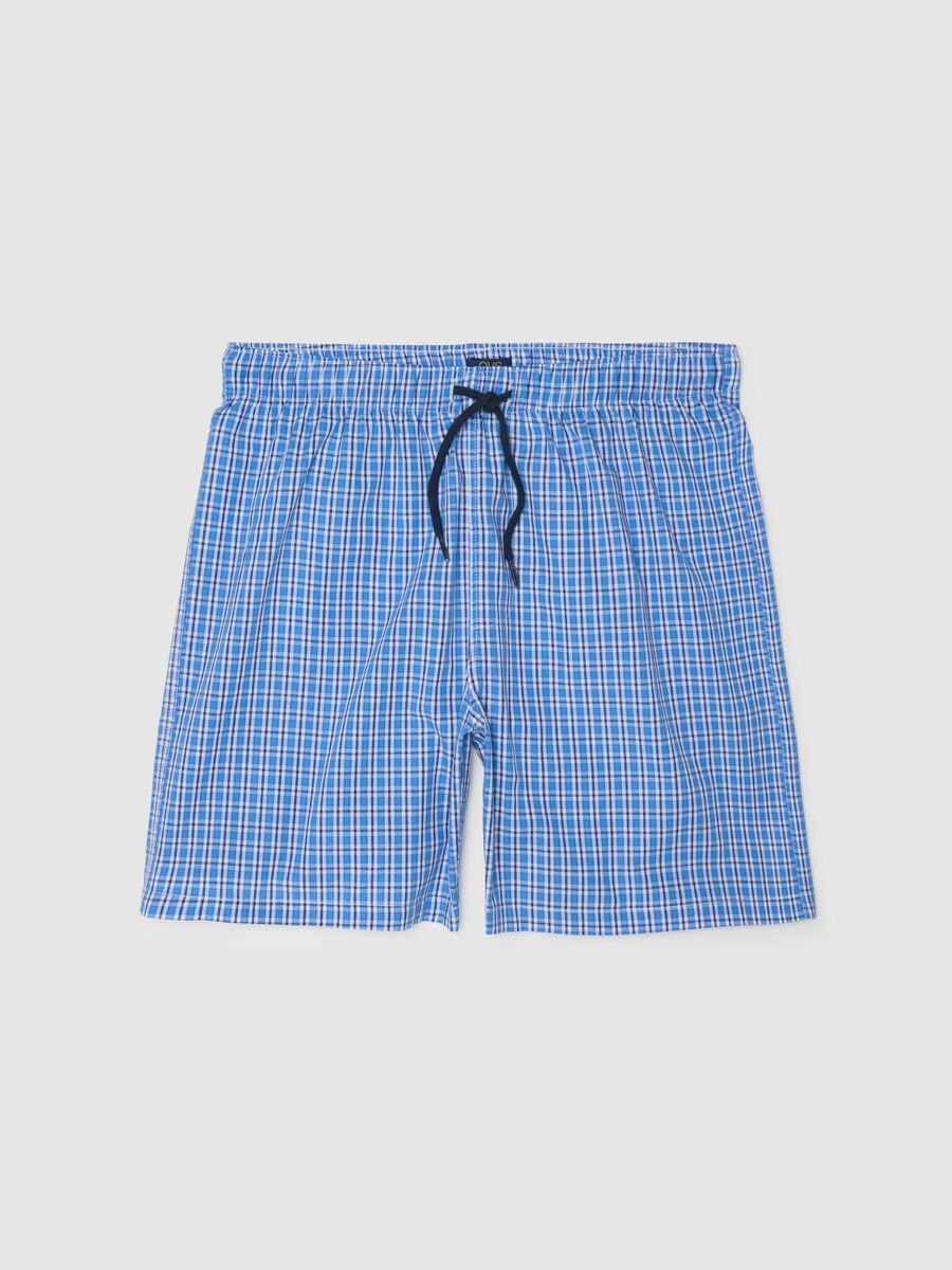 Men's multicolour pure cotton checkered regular fit shorts_4