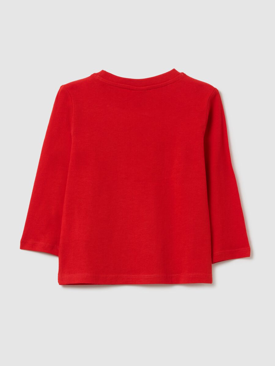Child's T-shirt in pure red cotton with regular fit_1