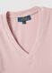 Pink regular fit deep V stretch cotton T-shirt_5