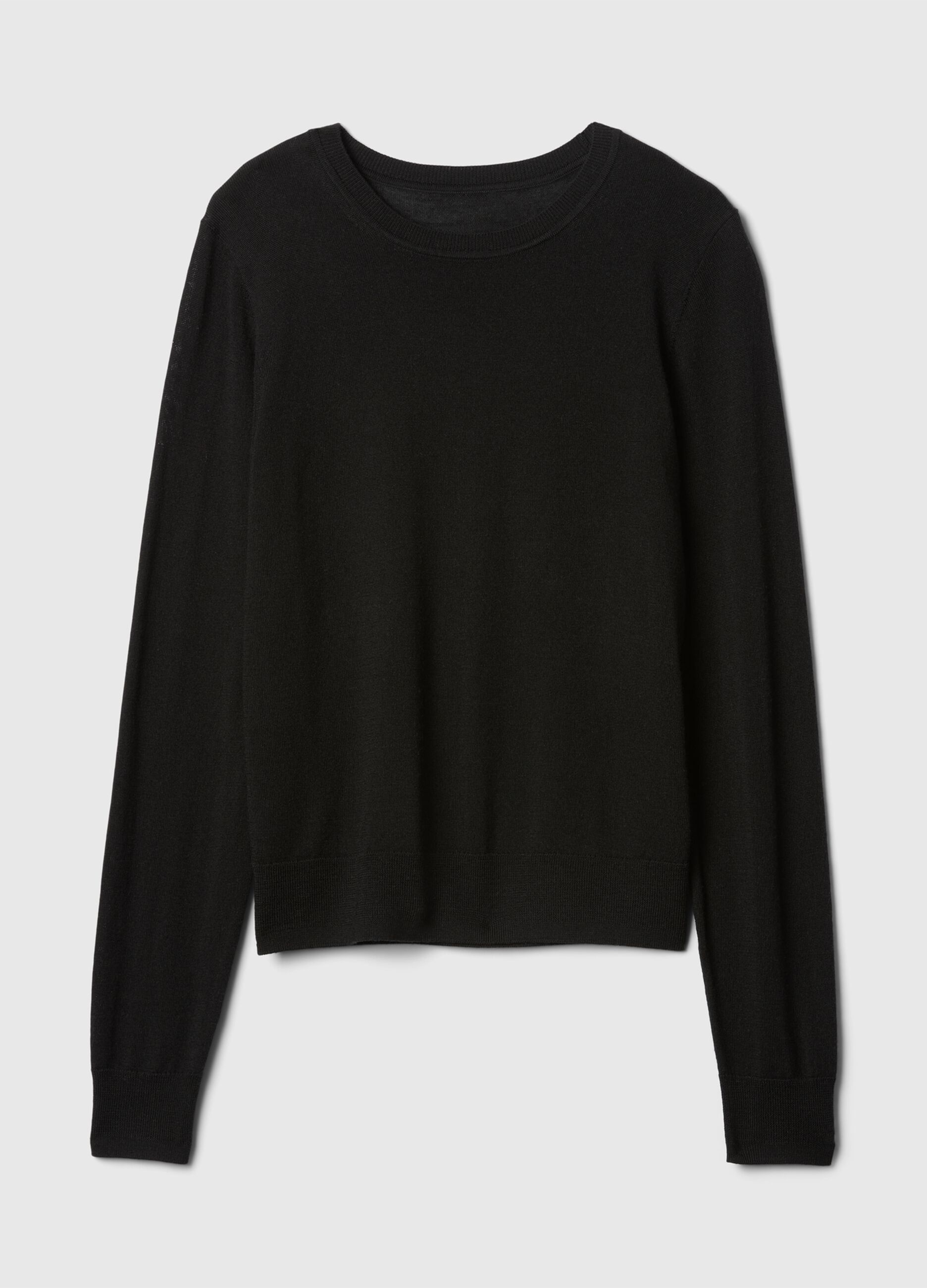 Merino wool pullover with round neck