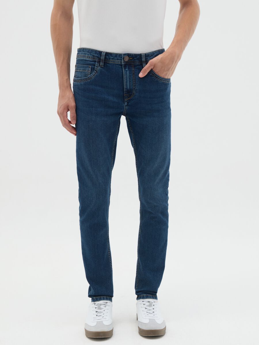 Men's Blue Denim Super Skinny Jeans_1