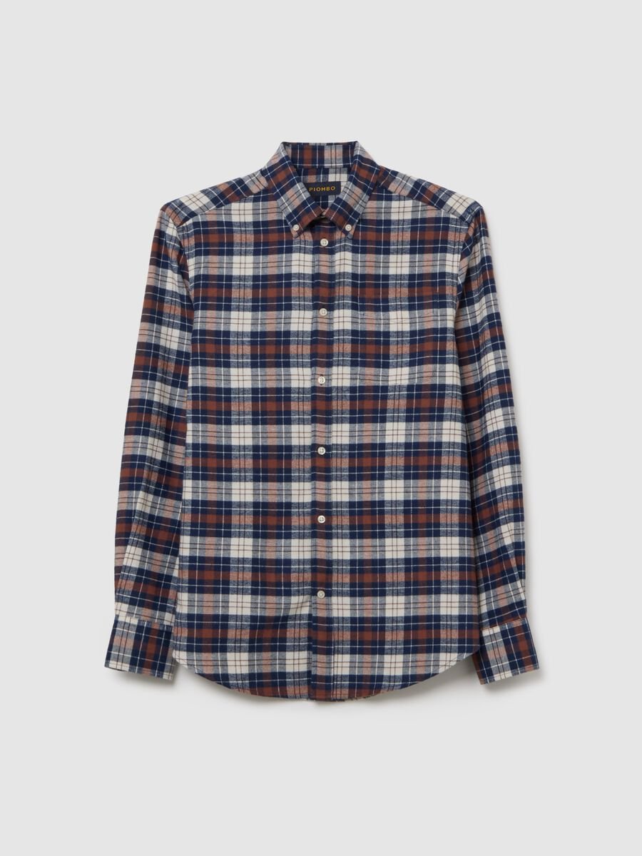 Multicolour long-sleeve shirt in pure cotton, regular fit, checked_4
