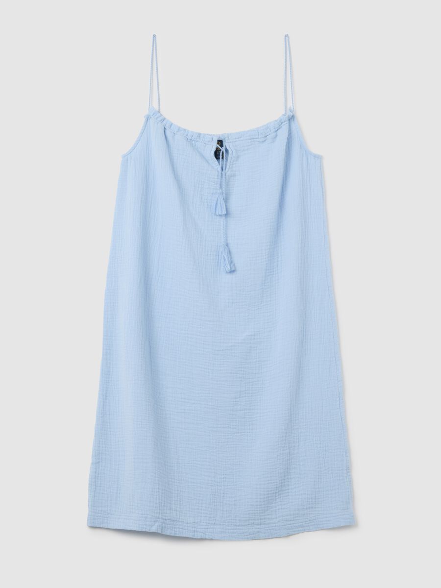 Light blue pure cotton women's shirt_4