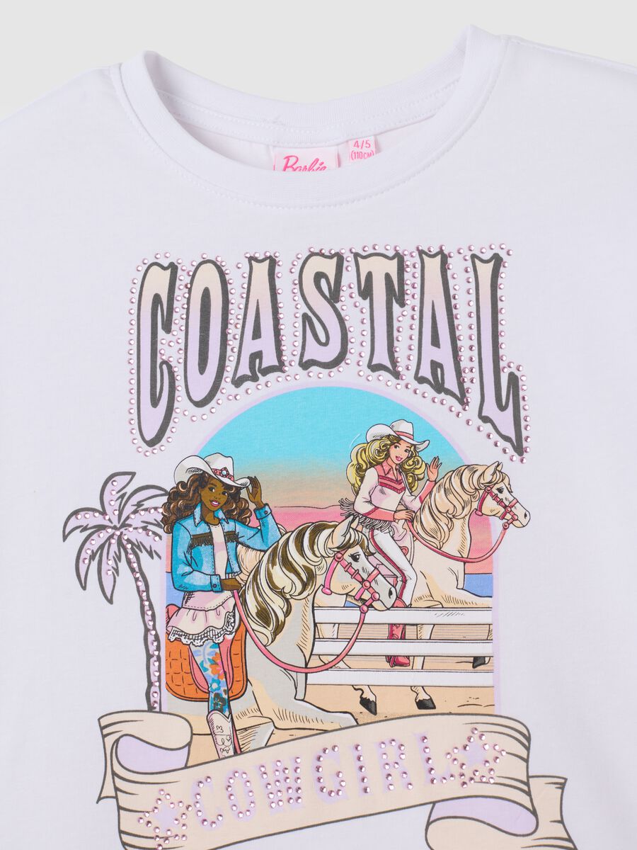 T-shirt da bambina in cotone elasticizzato bianca regular fit_2