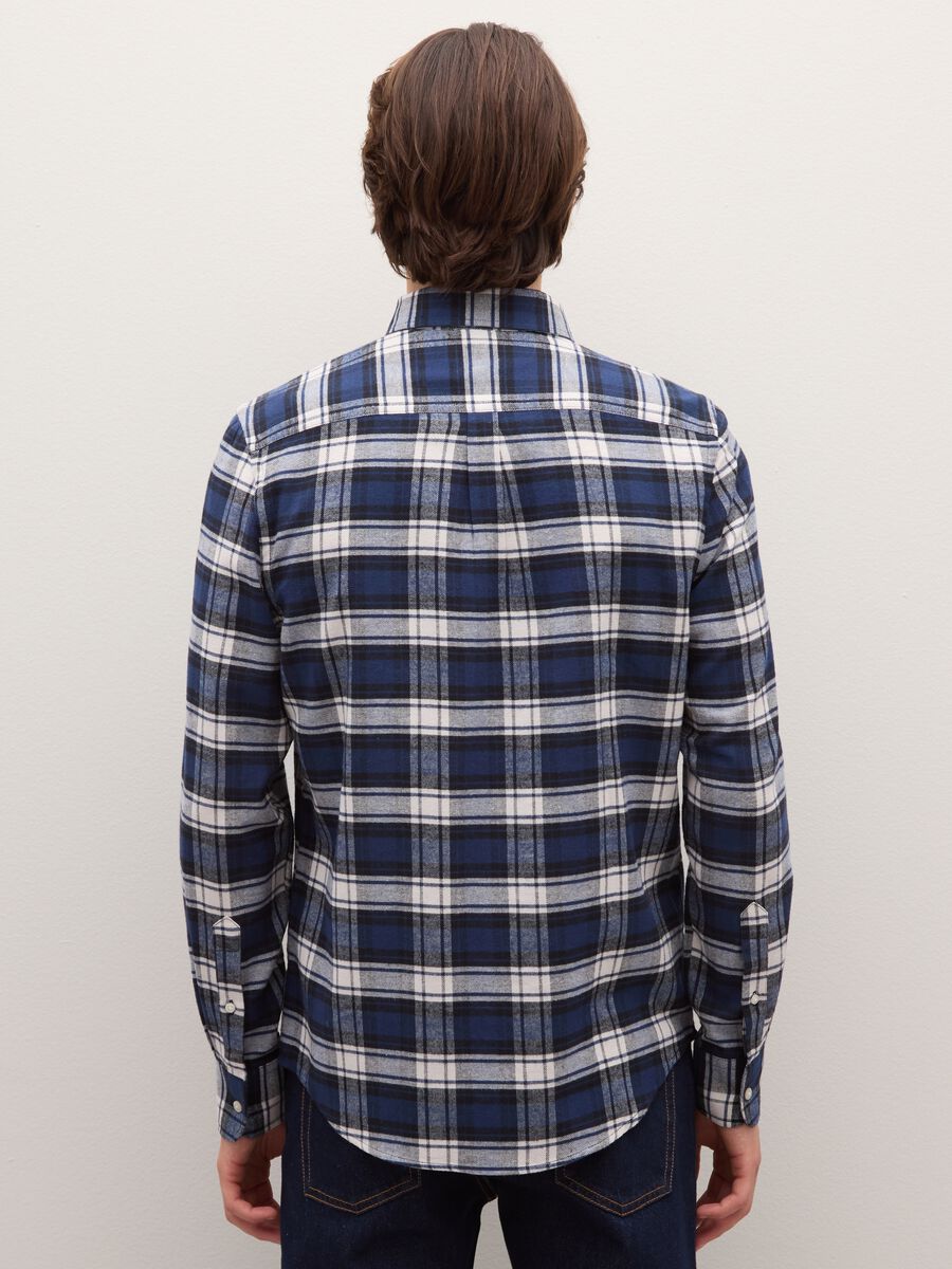 Multicolour checkered shirt in pure cotton, regular fit flannel_3