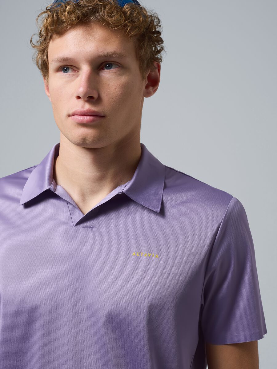 Polo sportiva viola in tessuto elasticizzato ALTAVIA COURT_3