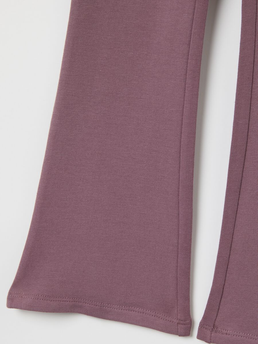 Girls' Purple Stretch Cotton Leggings_2