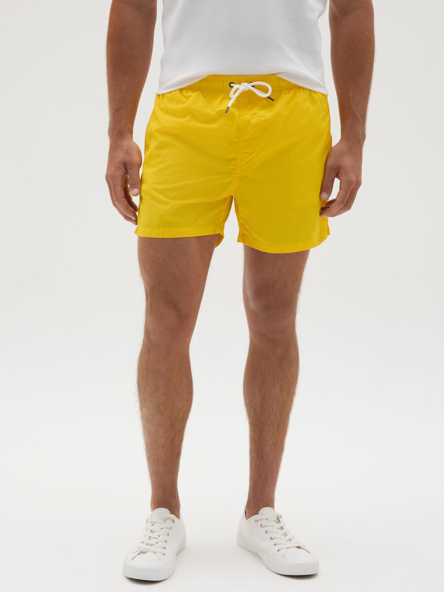 Men's Yellow Regular Fit Swim Shorts_1
