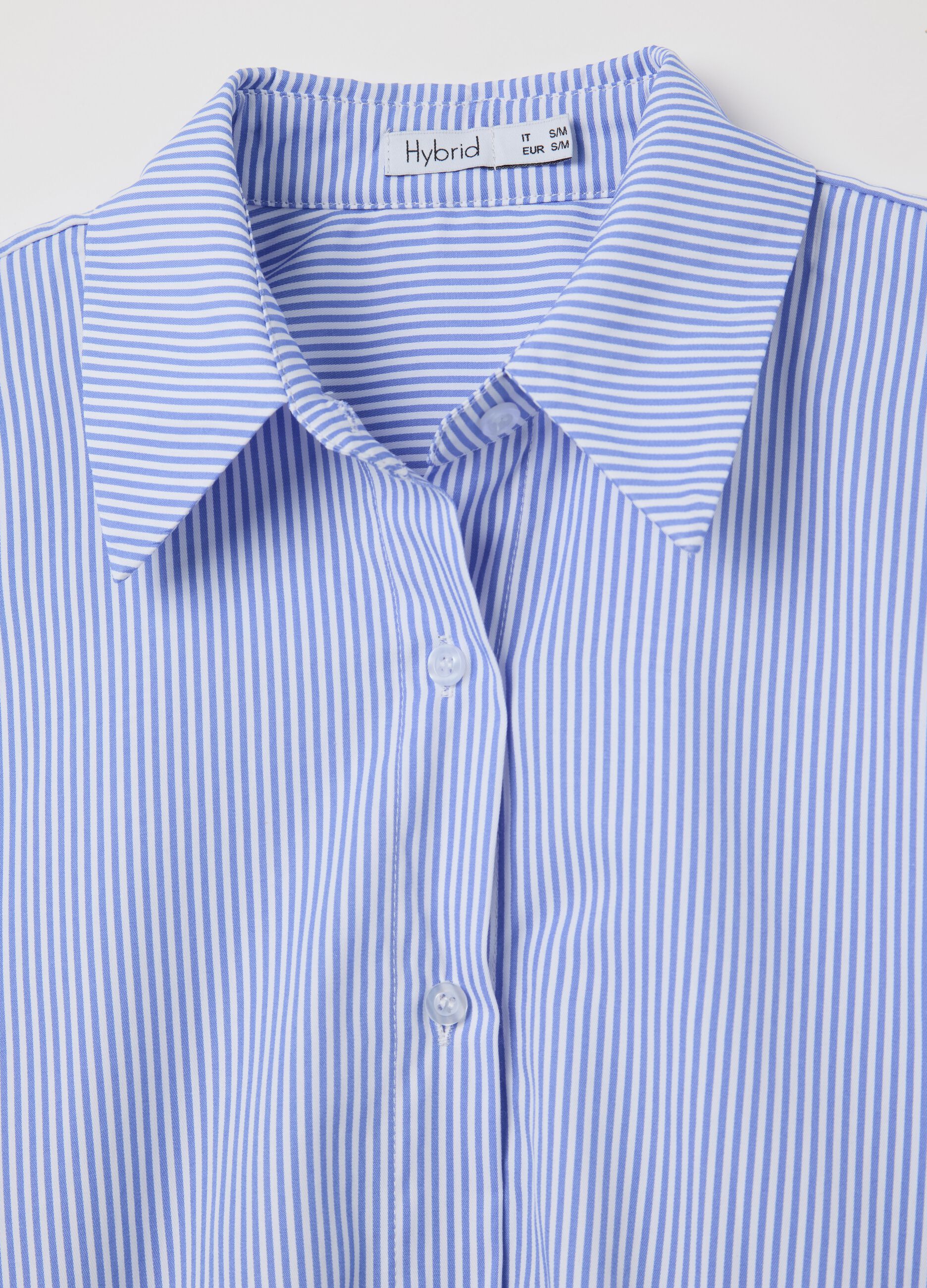 Camicia oversize a righe bianche e blu