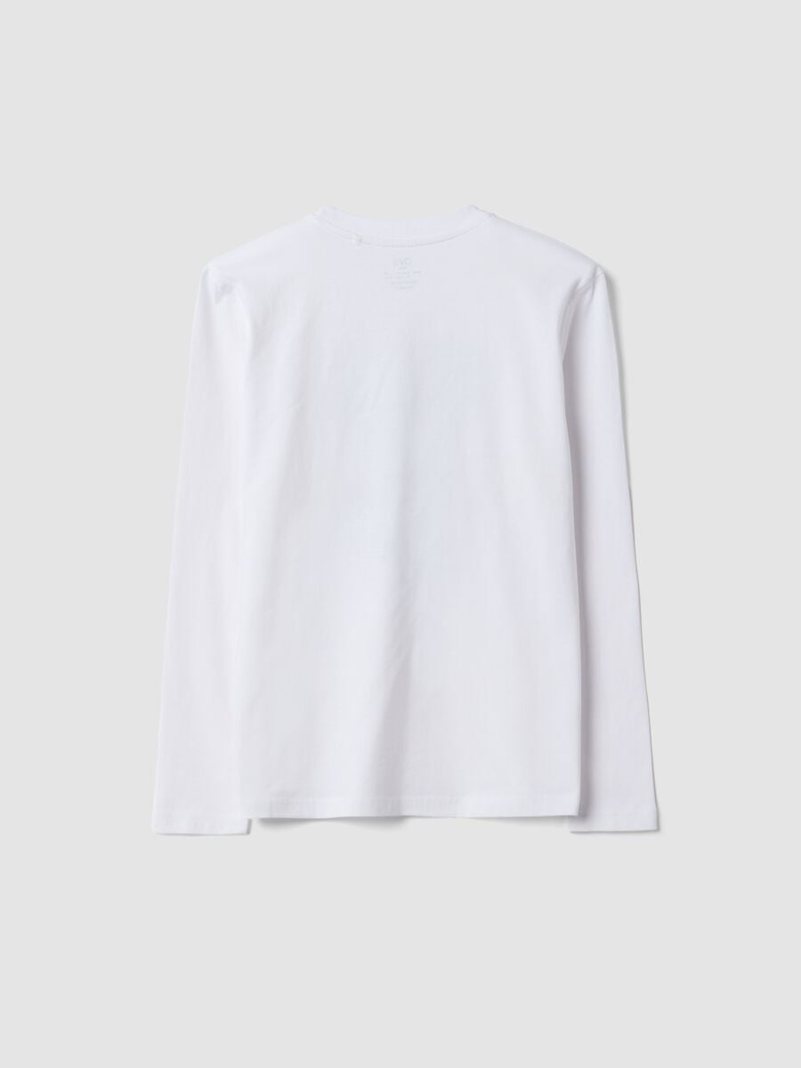 White organic cotton T-shirt with &ldquo;Let&rsquo;s get drip&rdquo; slogan for boys_4