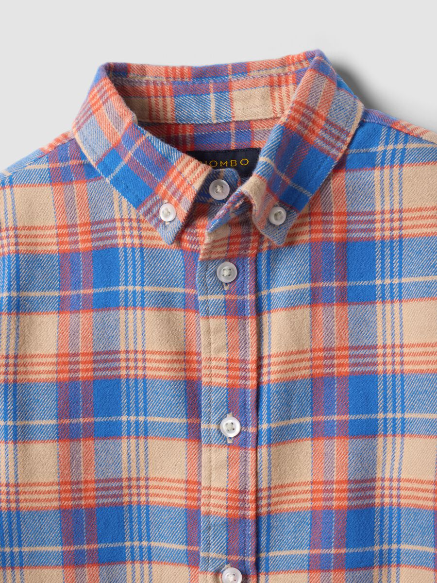 Multicolour pure cotton checked Oxford shirt, regular fit_4