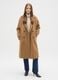 Brown wool blend regular fit coat with buttons_0