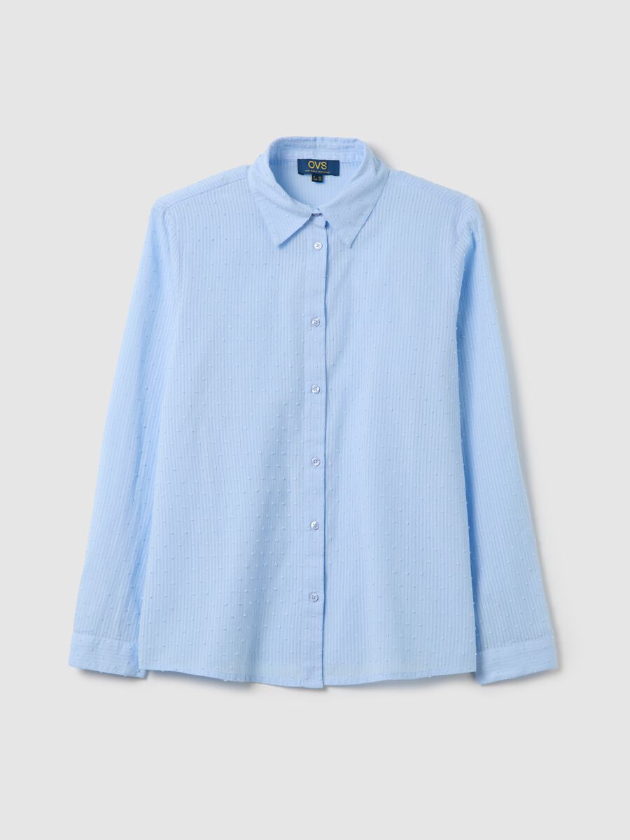 Women’s light blue shirt in 100% cotton with regular fit_4