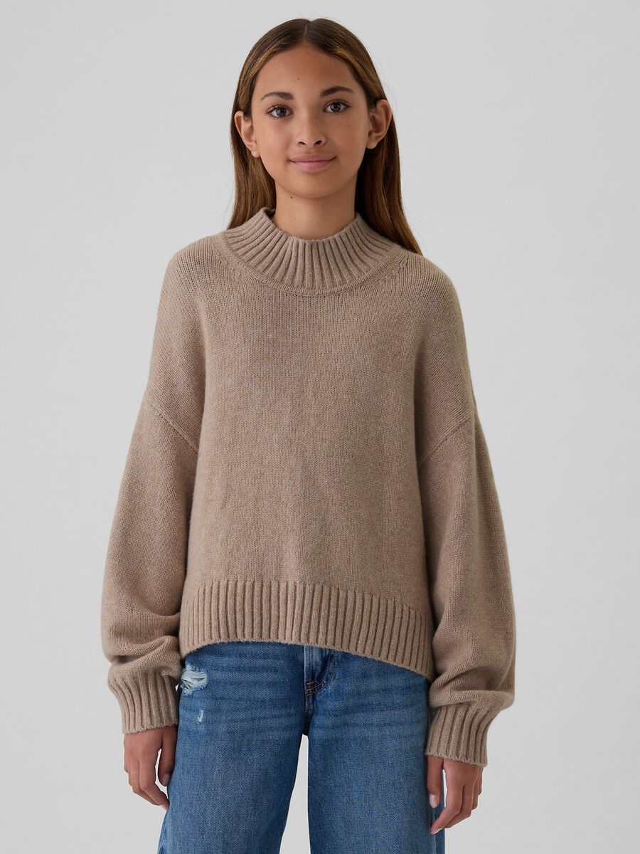 Oversized pullover with mock neck_0
