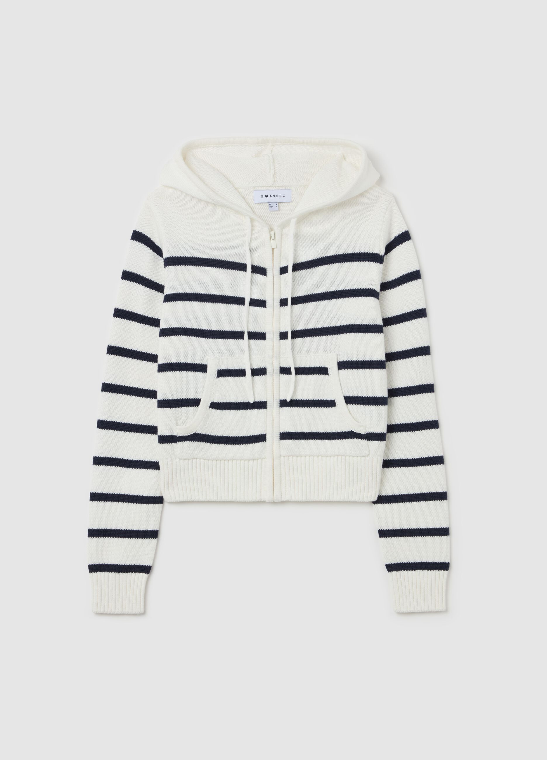 Cardigan full-zip con cappuccio