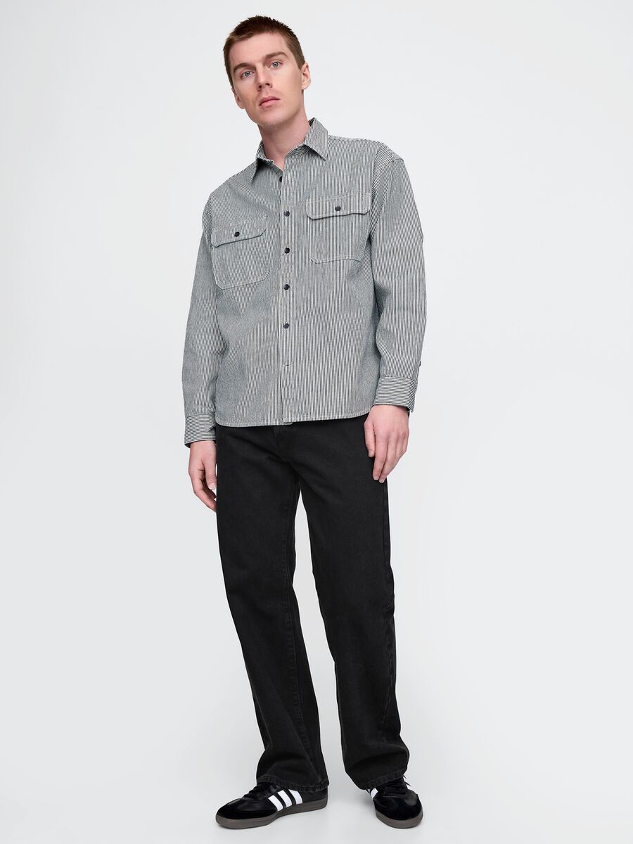 Black and Grey Striped Shirt_1