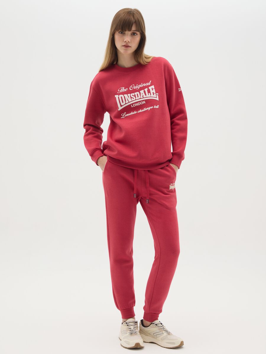 Red cotton-blend sweatshirt with print_3