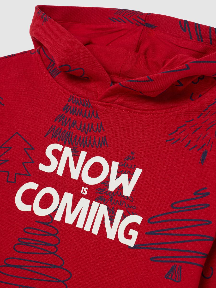 Children's Red Christmas Sweatshirt in Pure Cotton Regular Fit with Print_2