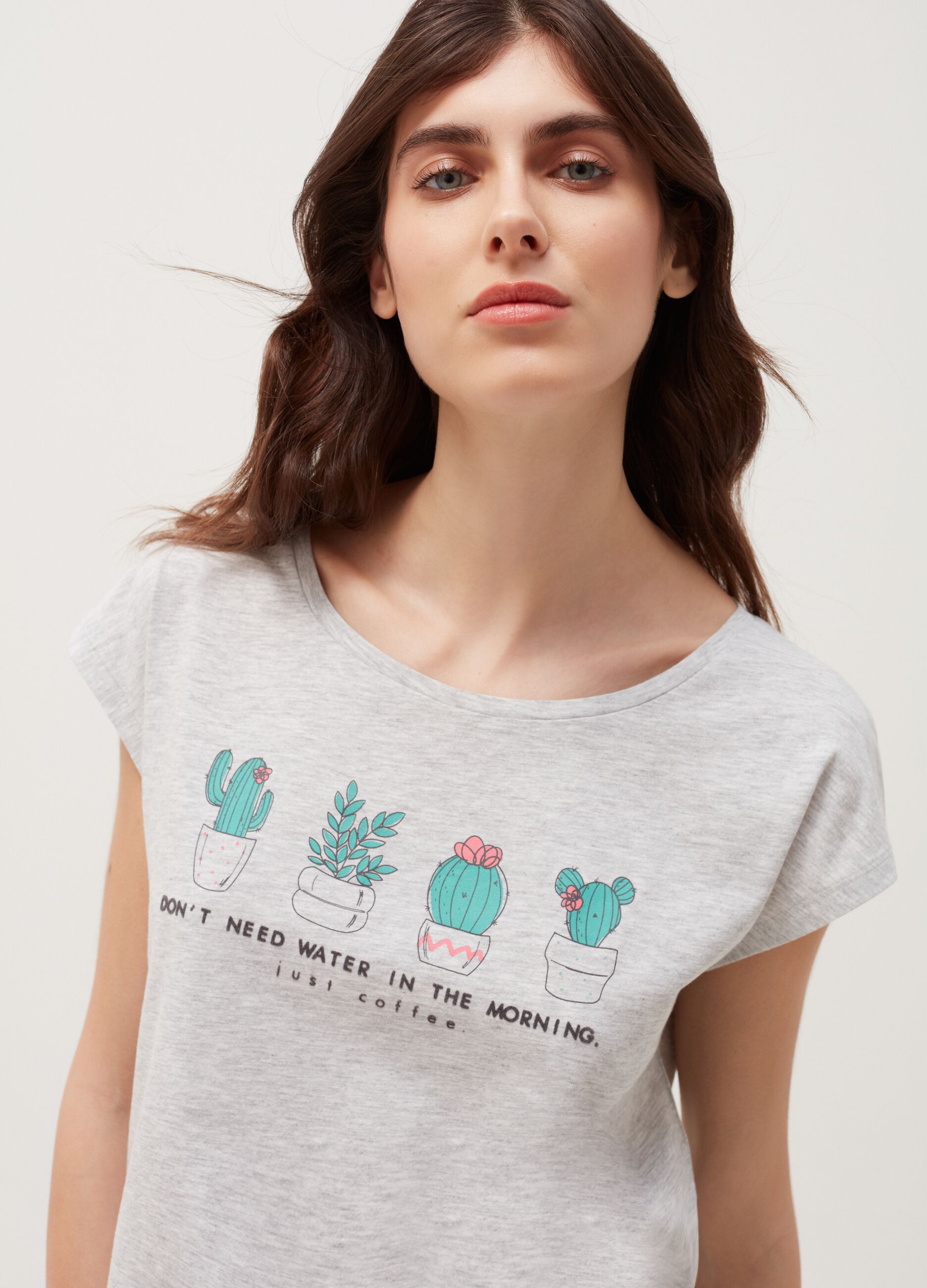 Short pyjamas with cactus print