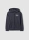 Grey full-zip cotton-blend hooded sweatshirt for boys_0