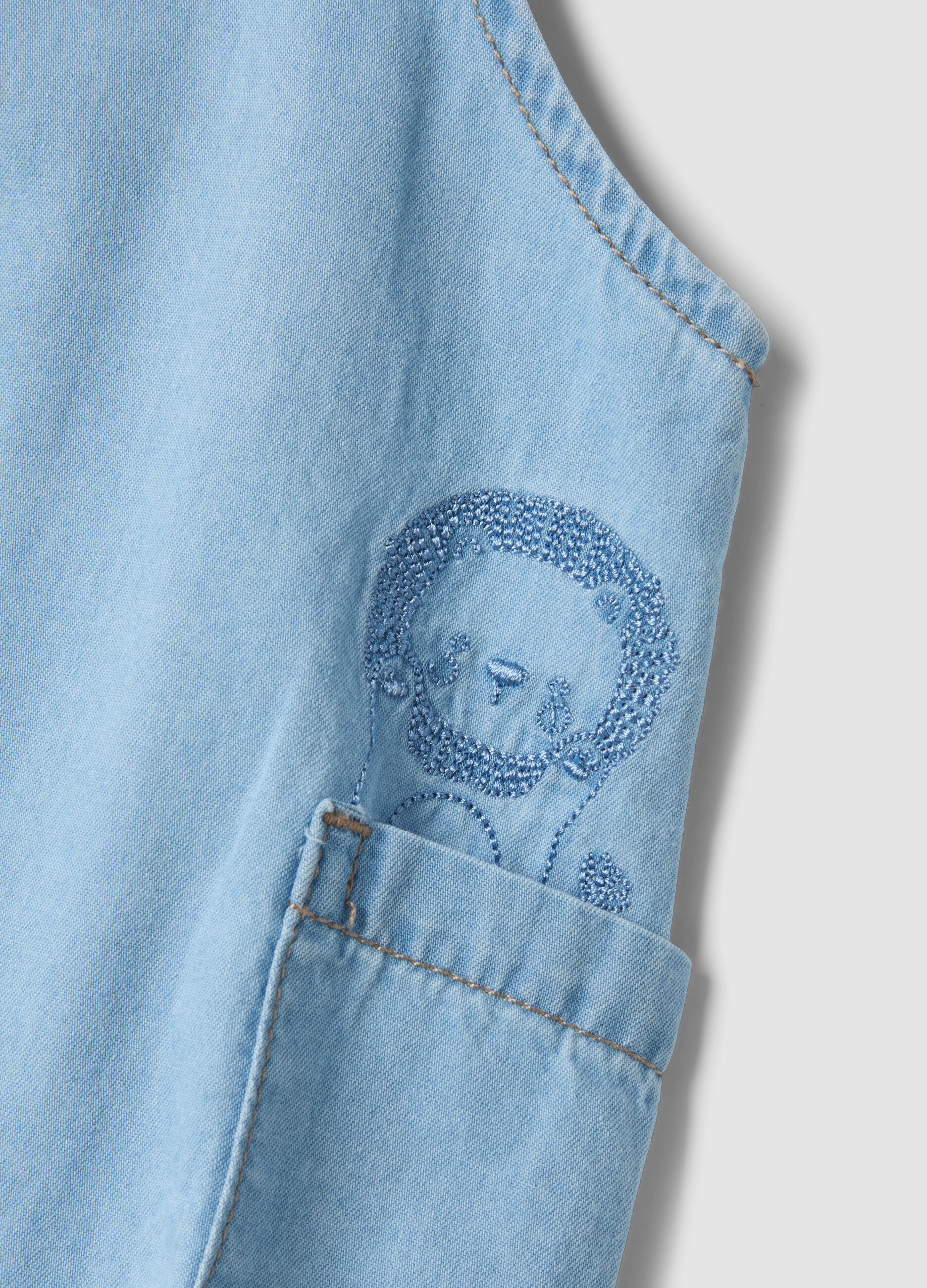 Sky Blue Pure Cotton Dungarees