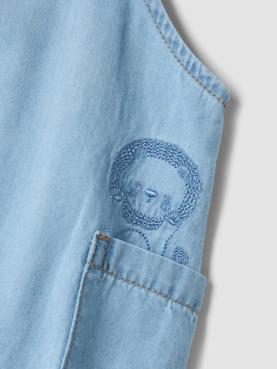 Salopette azzurra in puro cotone_3