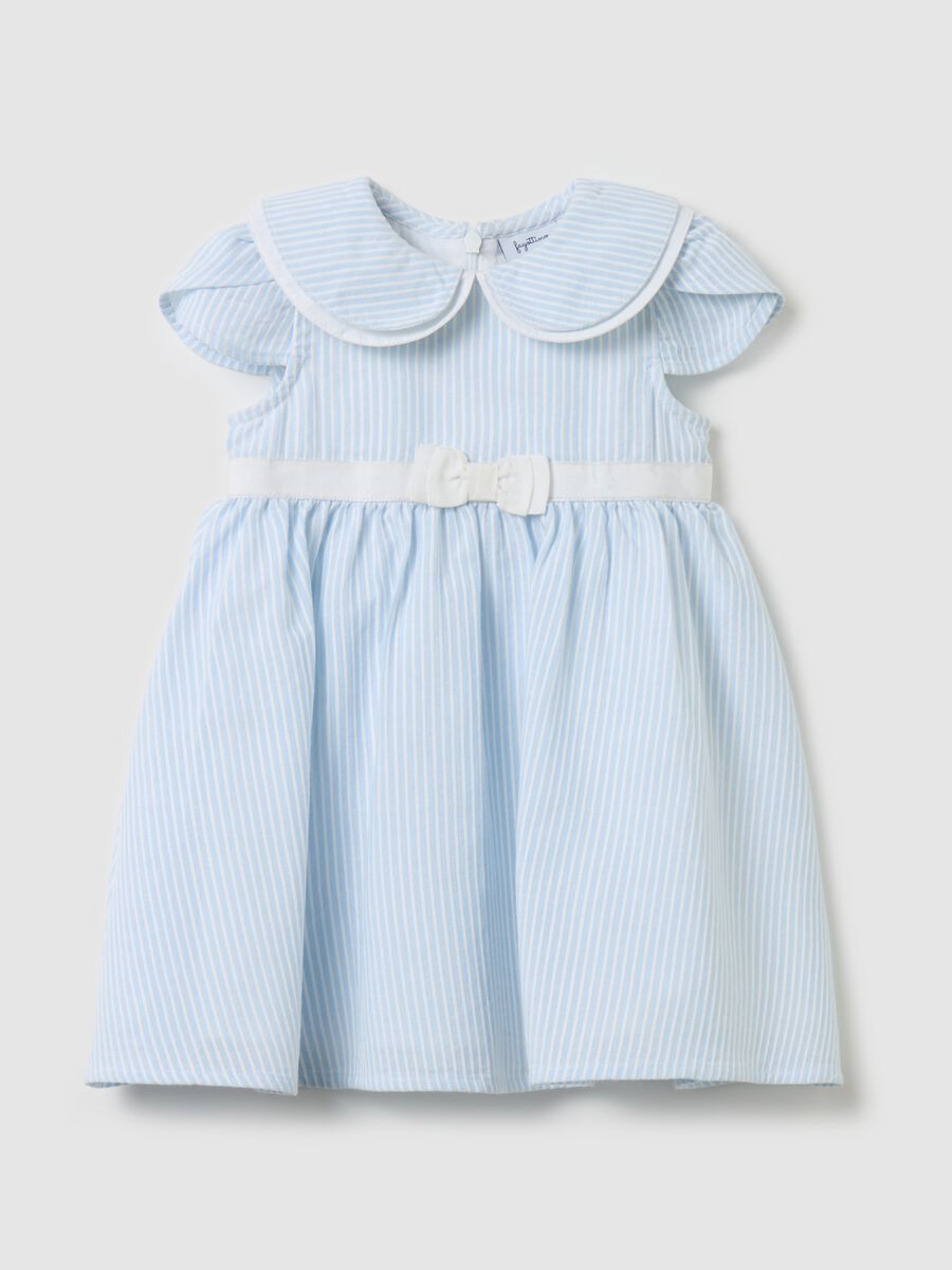 Dress with striped pattern with bow_0