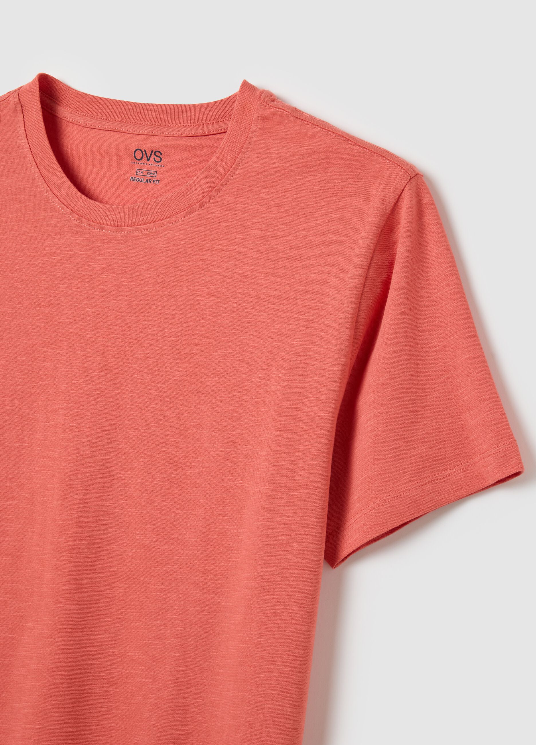 Men's orange pure cotton t-shirt regular fit