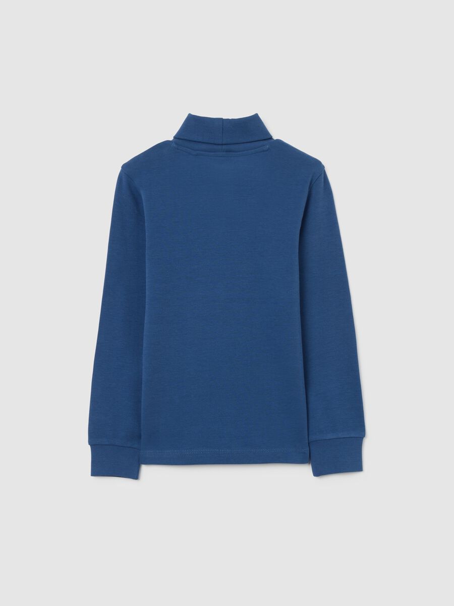 Children's blue turtleneck in pure cotton regular fit_1