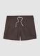 Brown regular-fit swim shorts with drawstring_4