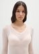 Pink long sleeve regular fit V-neck top_1