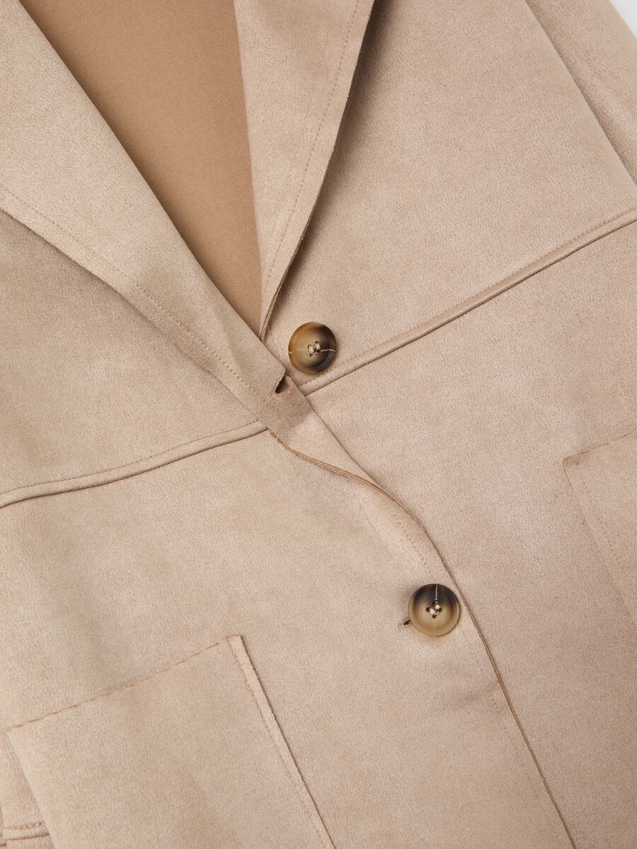 Long suede jacket with buttons_5