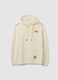 Beige cotton blend hoodie_4