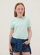 Girl's light blue pure cotton T-shirt regular fit with slogan_0