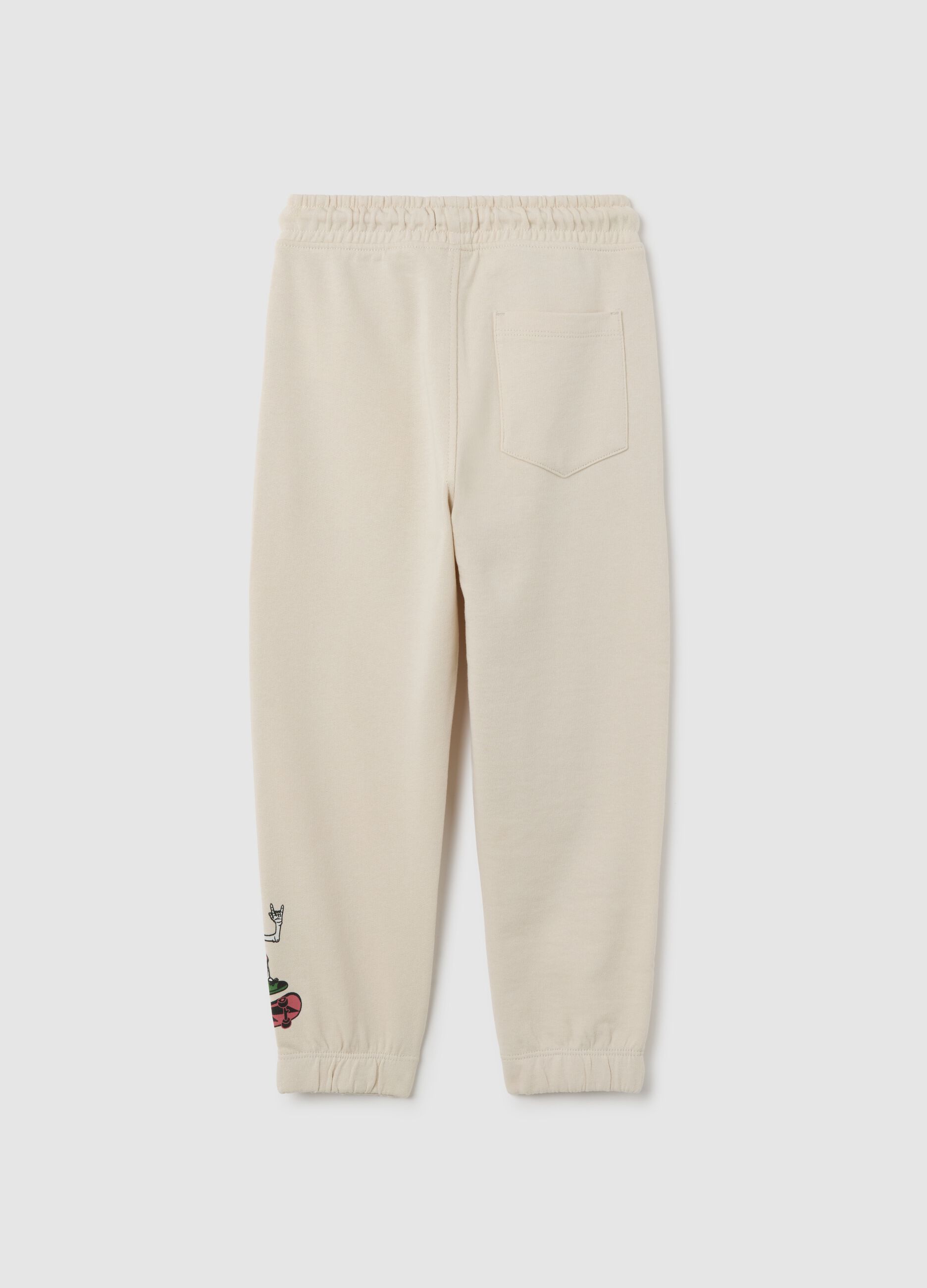 Children's beige cotton jogging trousers regular fit