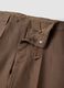 Brown pure linen slim-fit trousers_1