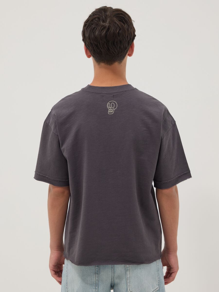 T-shirt grigia in puro cotone a maniche corte per ragazzo over fit_1