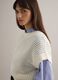 White cotton blend eyelet knit regular fit jumper_0