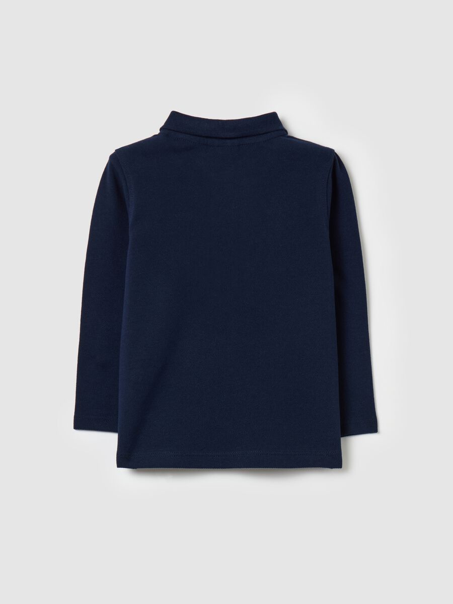 Cotton polo shirt with long sleeves_1